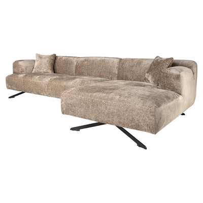 Richmond Interiors Ecksofa Donovan 3 Sitzer mit Lounge rechts | Chenille Taupe