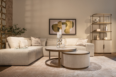Richmond Interiors Ecksofa Lund 3 Sitzer mit Lounge links | cream
