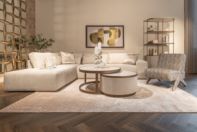 Richmond Interiors Ecksofa Lund 3 Sitzer mit Lounge links | cream