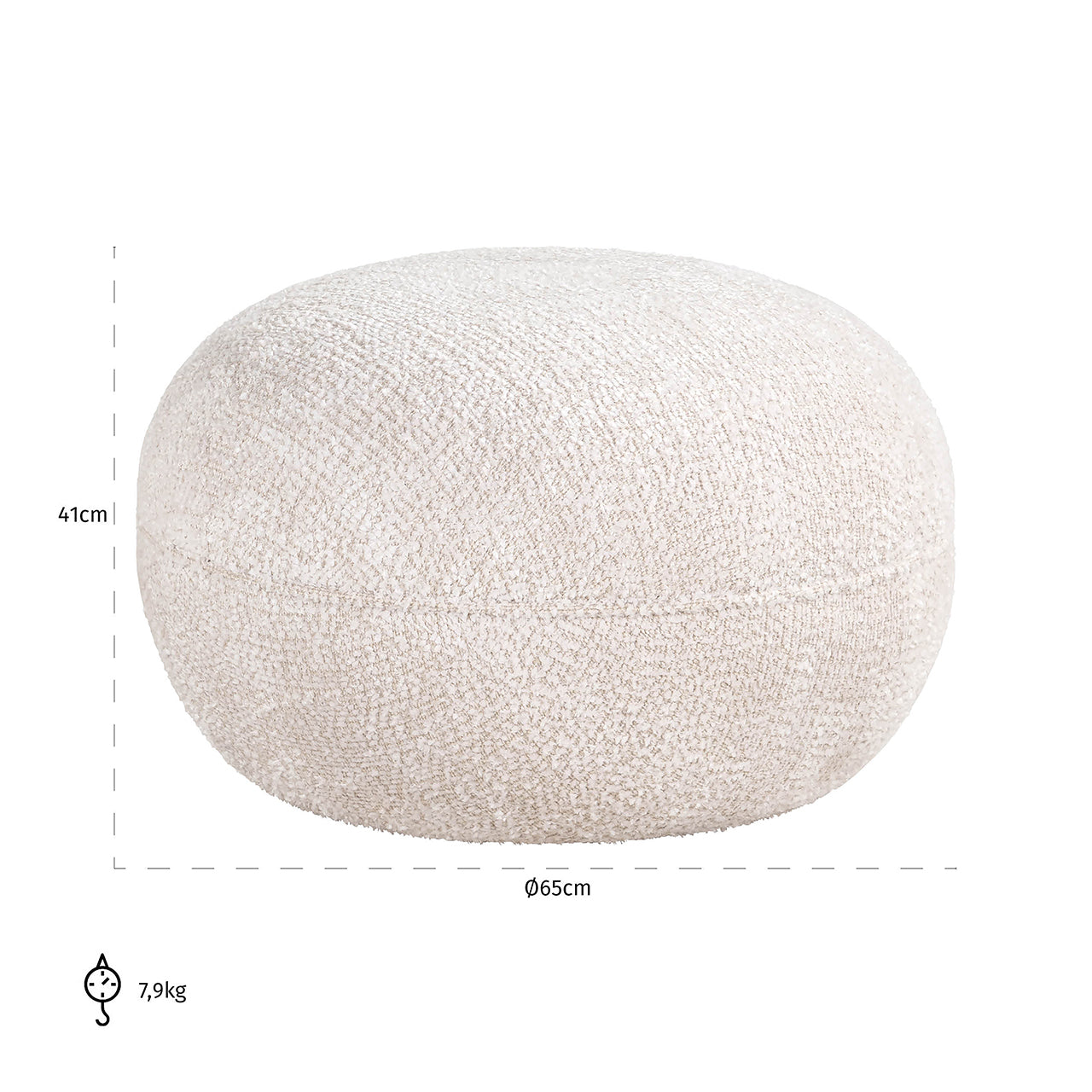 Richmond Interiors Hocker Jace | Cream