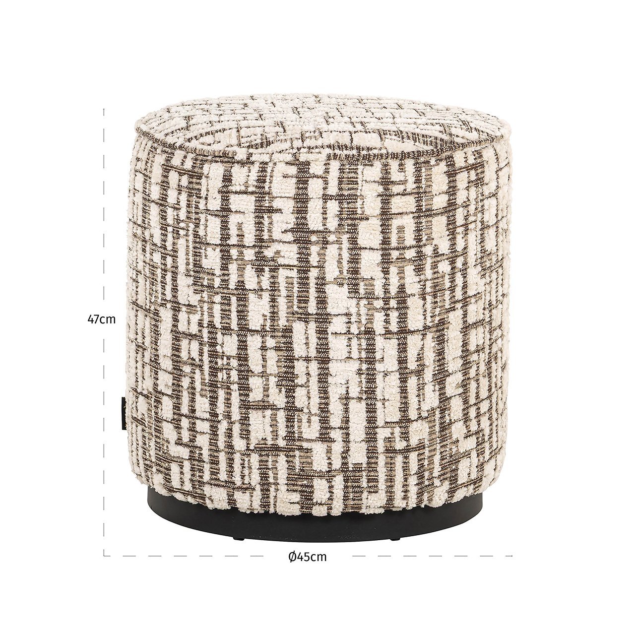 Richmond Interiors Hocker Lexie Cream | ø 45 cm