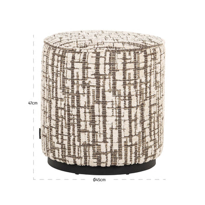 Richmond Interiors Hocker Lexie Cream | ø 45 cm