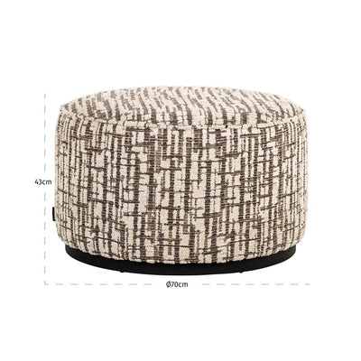 Richmond Interiors Hocker Lexie Cream | ø 70 cm