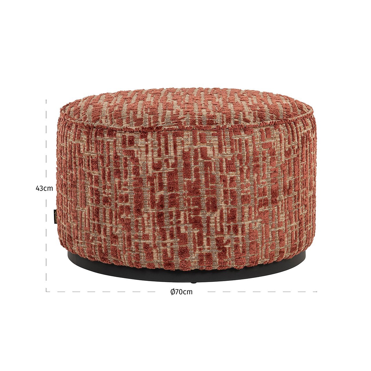 Richmond Interiors Hocker Lexie Terra | ø 70 cm