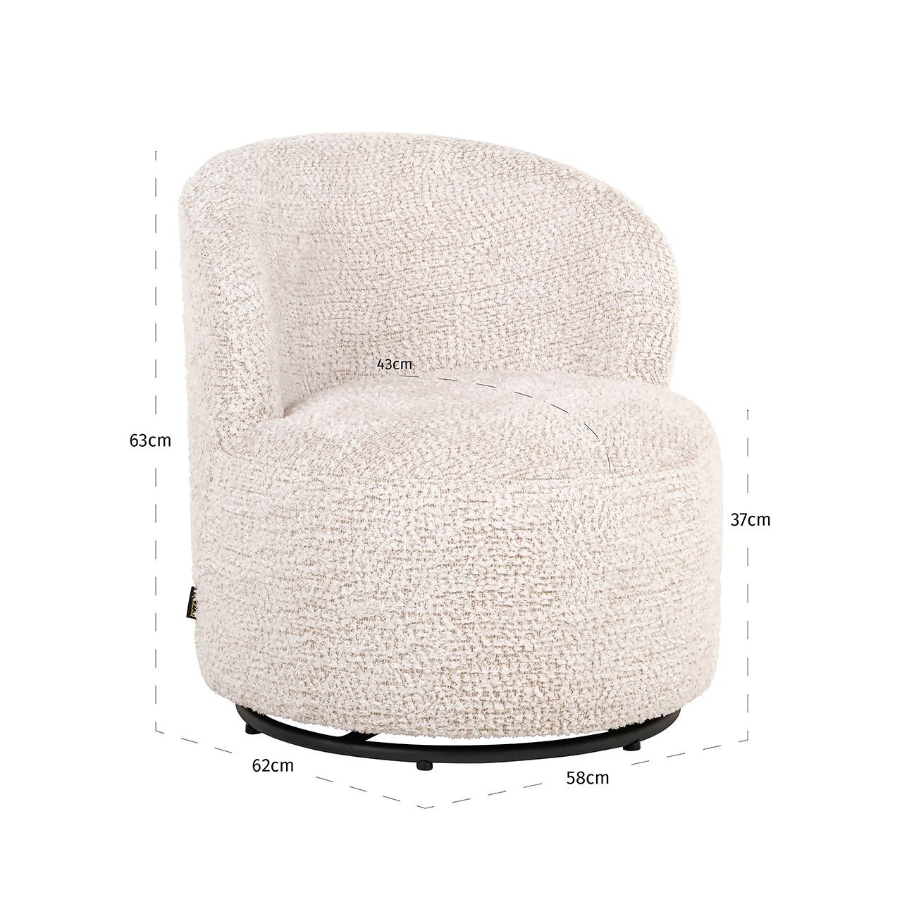 Richmond Interiors Kinder Drehsessel Jackie | cream