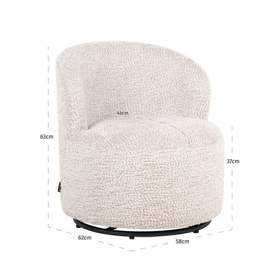Richmond Interiors Kinder Drehsessel Jackie | cream