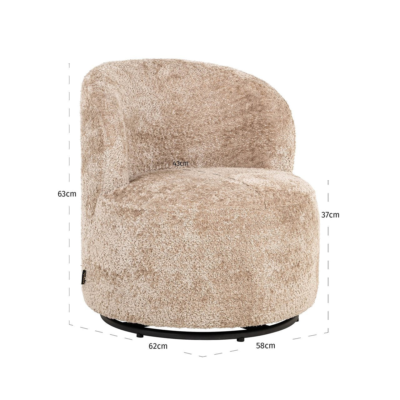 Richmond Interiors Kinder Teddy-Drehsessel Jackie | nature