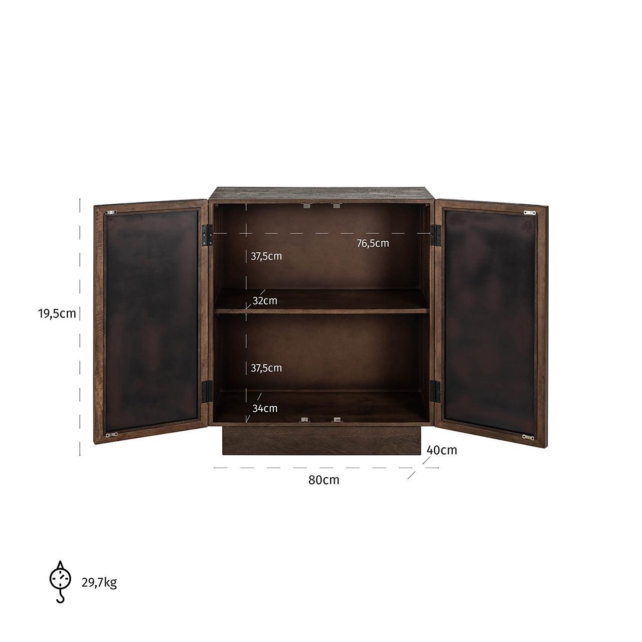 Richmond Interiors Kleiner Schrank Sideboard Bryant aus Mangoholz | 2-türig