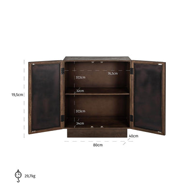 Richmond Interiors Kleiner Schrank Sideboard Bryant aus Mangoholz | 2-türig