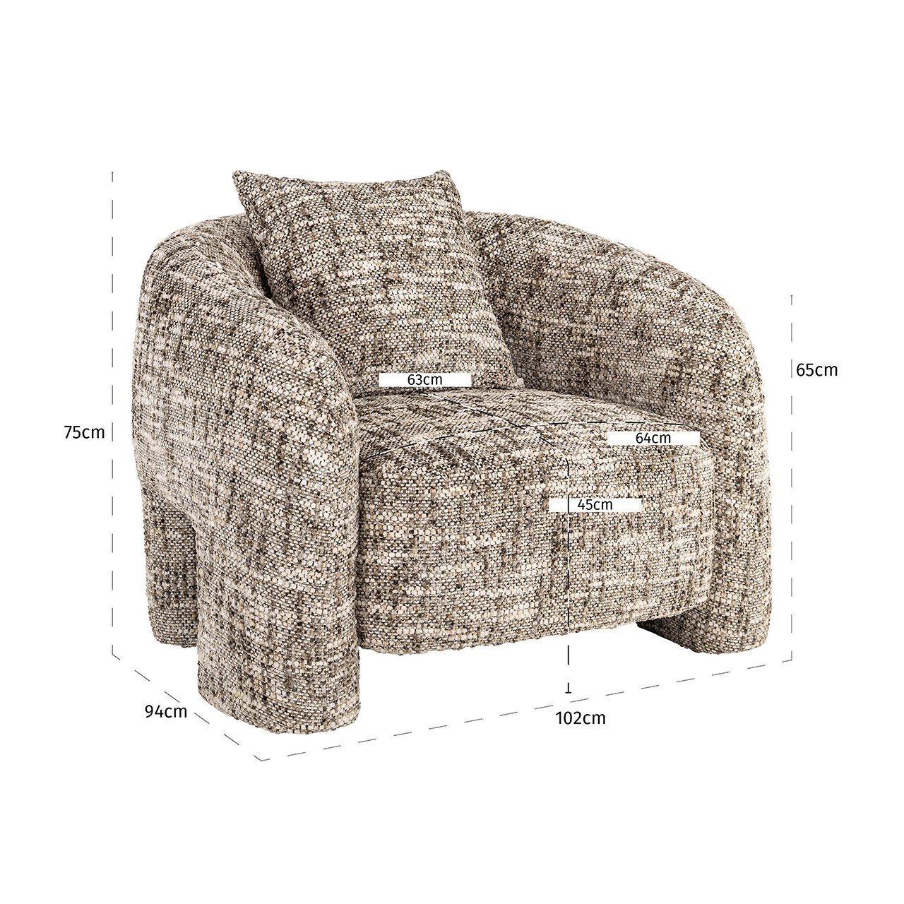 Richmond Interiors Loungesessel Tuscany | greige