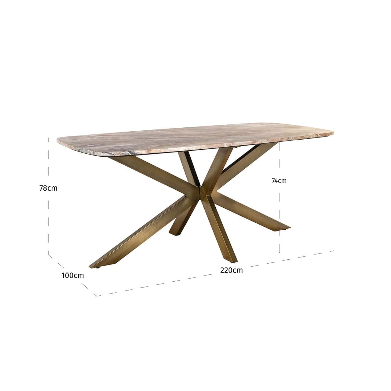 Richmond Interiors Marmor-Esstisch Bottega | 220x100 cm
