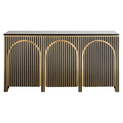 Richmond Interiors Marmor-Sideboard Les Arcs Ironville 3-türig | brushed gold