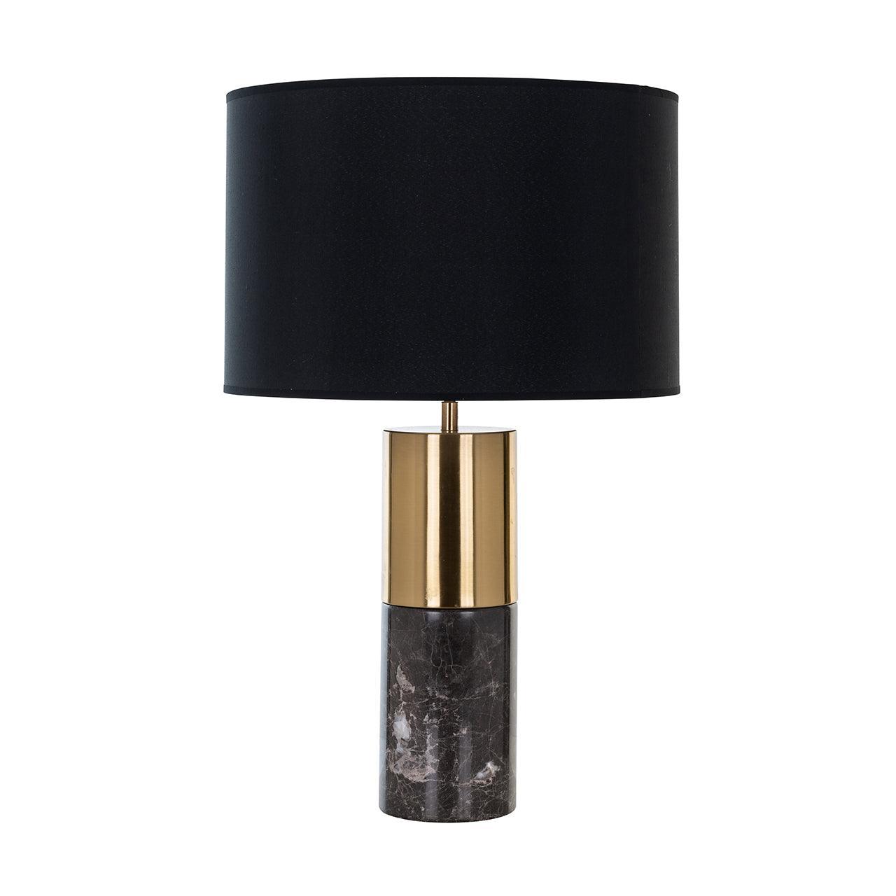 Richmond Interiors Marmor-Tischlampe Nyo | Schwarz-Gold