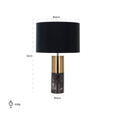 Richmond Interiors Marmor-Tischlampe Nyo | Schwarz-Gold