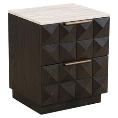 Richmond Interiors Bedside Table Claremont with 2 Drawers | Brown