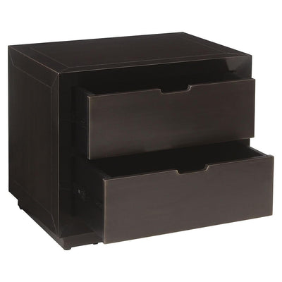 Richmond Interiors Nachttisch Dante mit 2 Schubladen | Bronze