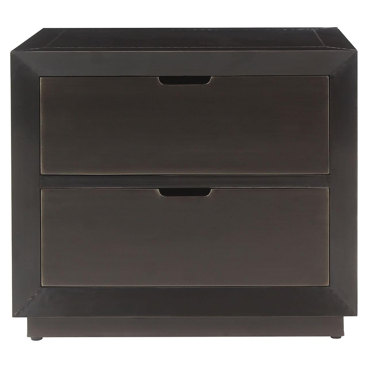 Richmond Interiors Nachttisch Dante mit 2 Schubladen | Bronze