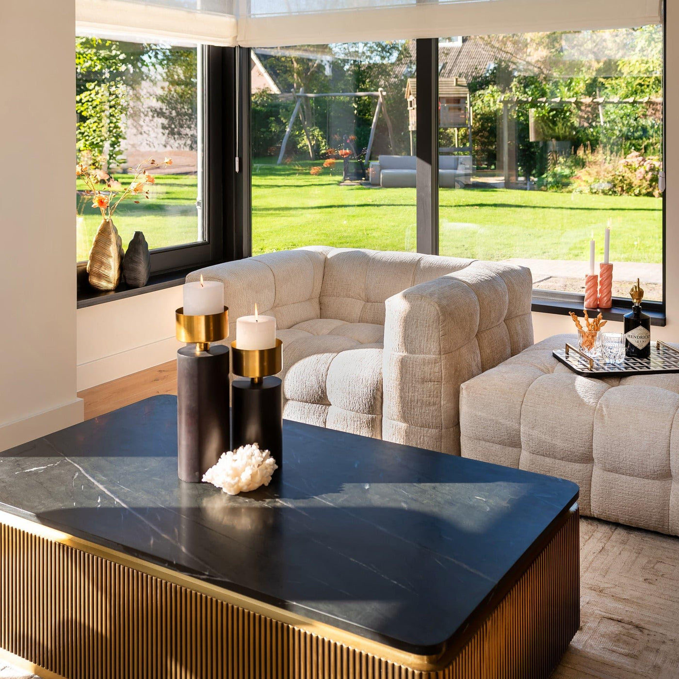 Richmond Interiors Ottomane Hocker Merrol | Cremé