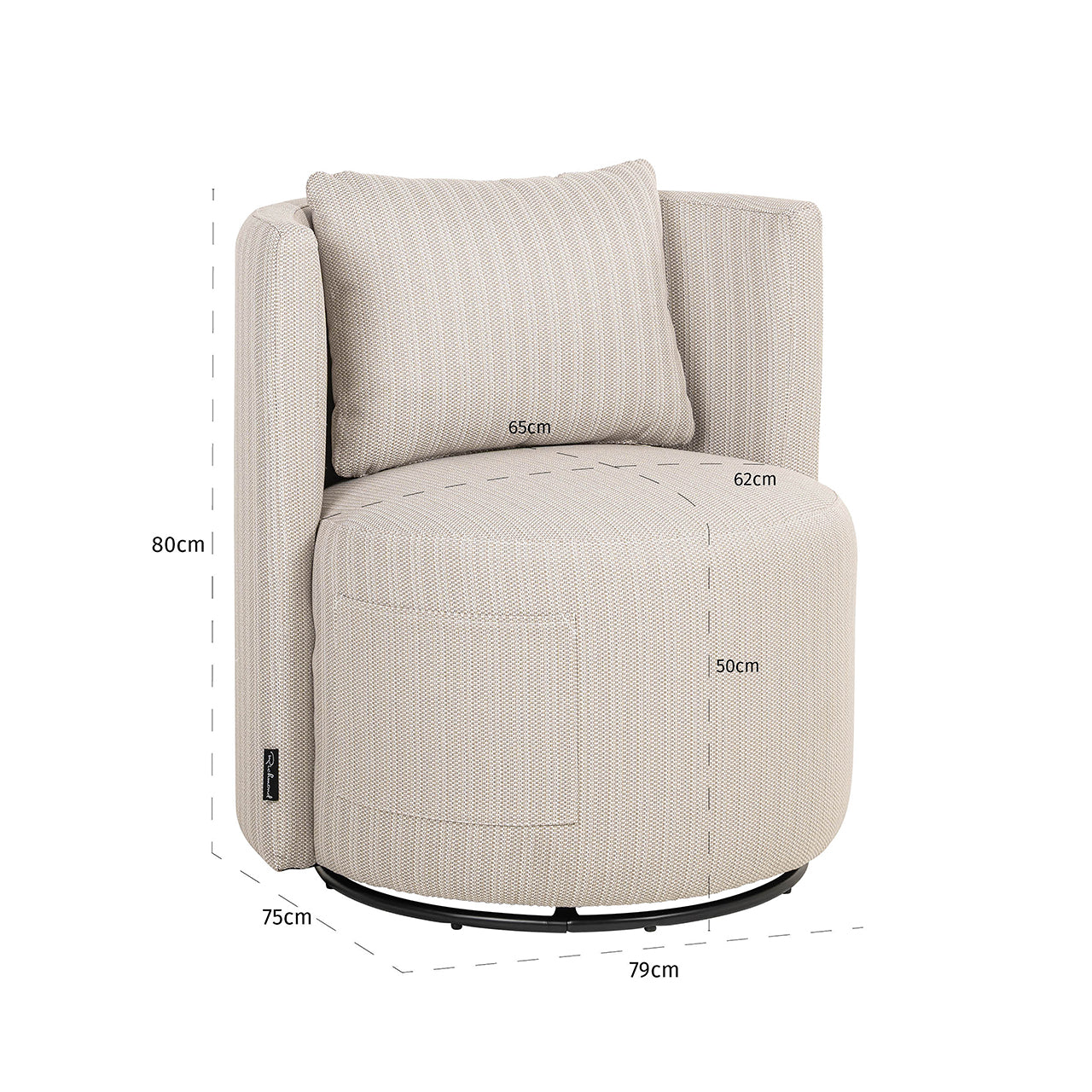 Richmond Interiors Outdoor Drehsessel Marlin | beige