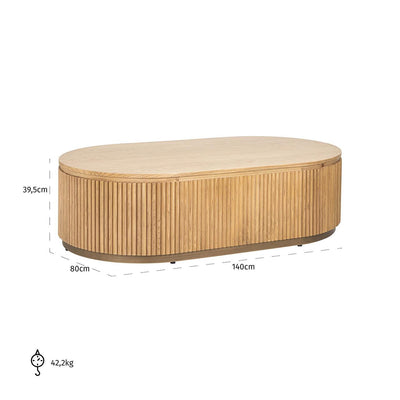 Richmond Interiors Ovaler Couchtisch Belfort | Natural oak