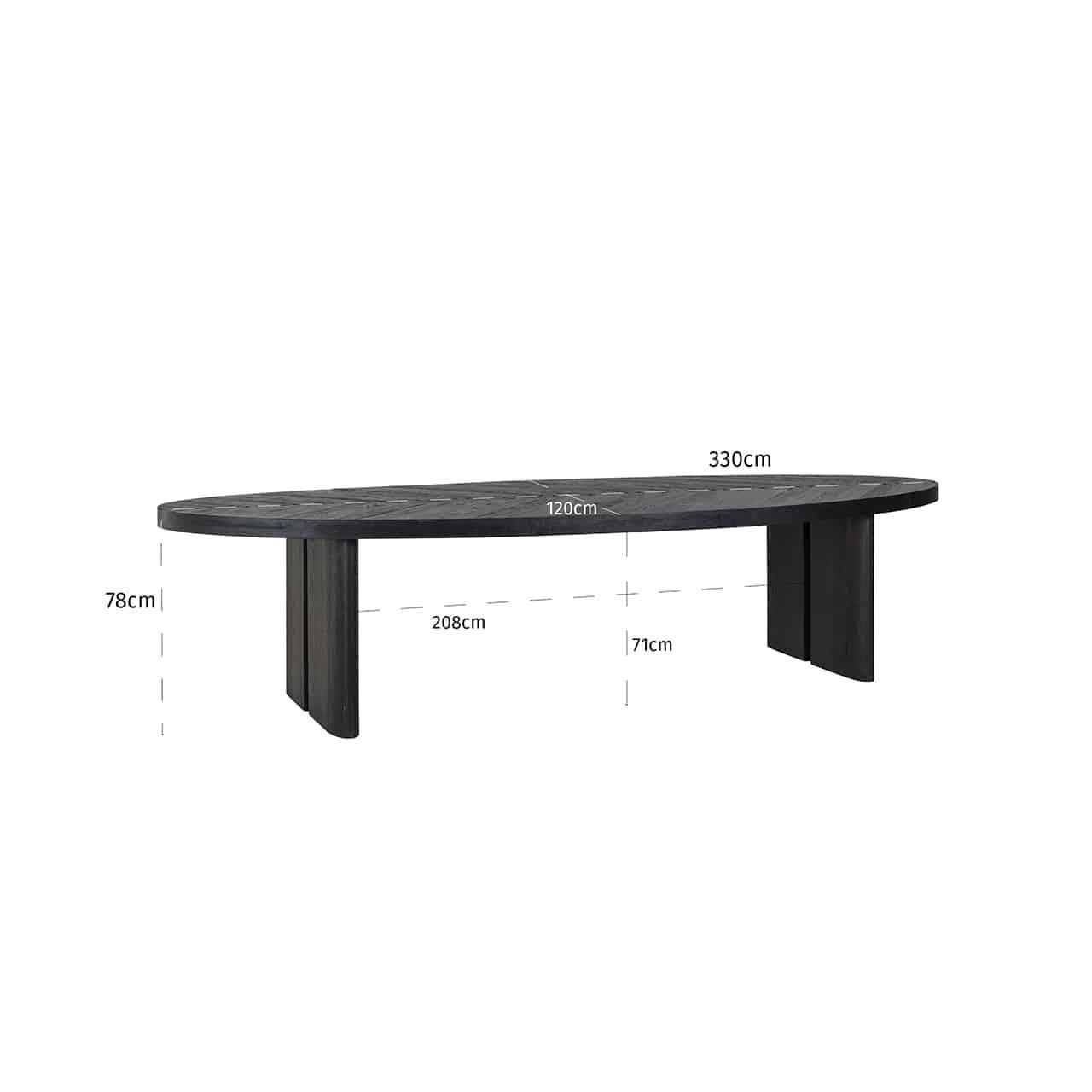 Richmond Interiors Ovaler Eichen-Esstisch Lilly | 330x120 cm