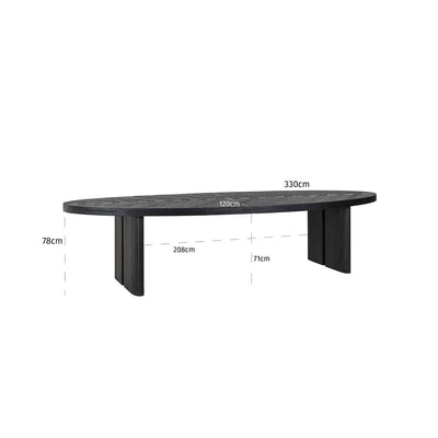 Richmond Interiors Ovaler Eichen-Esstisch Lilly | 330x120 cm