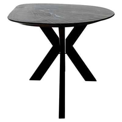 Richmond Interiors Ovaler Marmor-Esstisch Trocadero schwarz | 220x100 cm