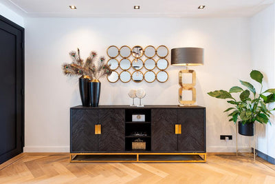 Richmond Interiors Richmond Interiors 4-türiges Sideboard Blackbone Gold | 225x90 cm Codeso Living