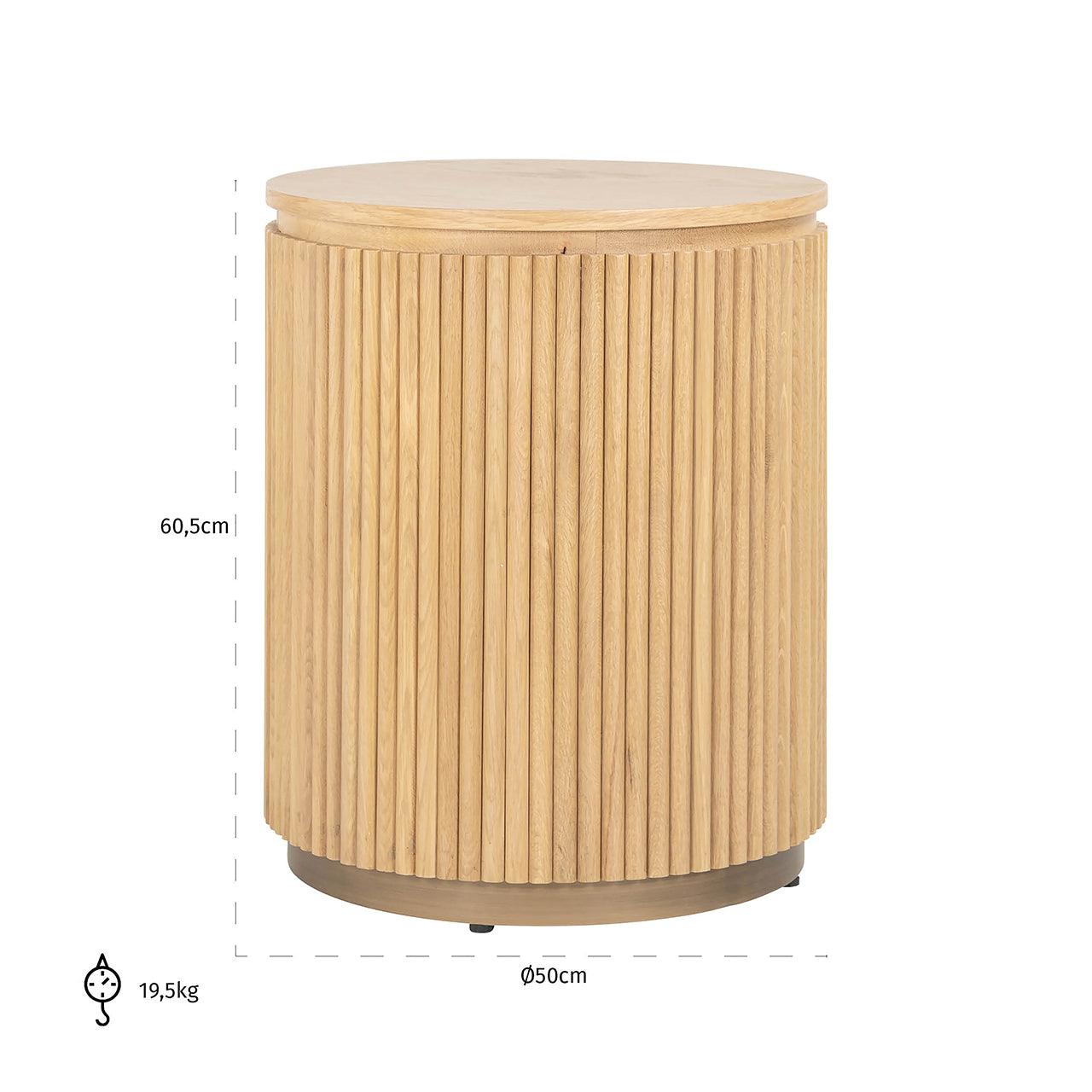 Richmond Interiors Runder Beistelltisch Belfort ø 50 cm | Natural oak