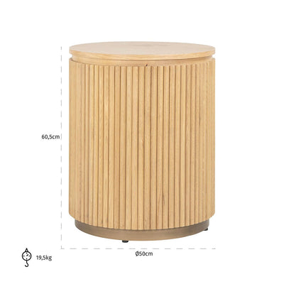 Richmond Interiors Runder Beistelltisch Belfort ø 50 cm | Natural oak