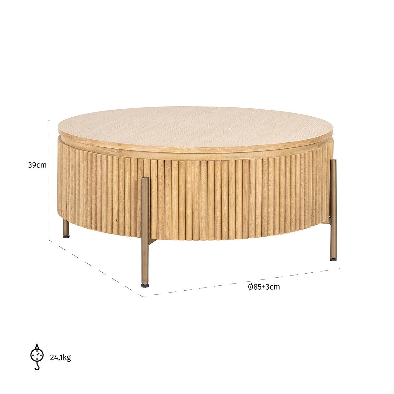Richmond Interiors Runder Couchtisch Belfort ø 90 cm | Natural oak