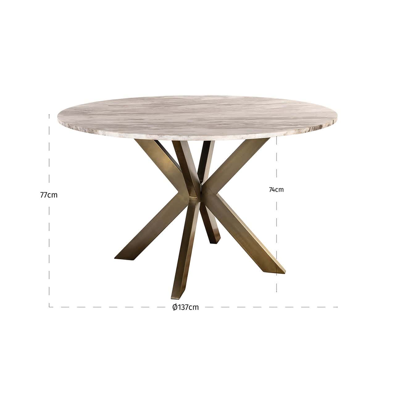 Richmond Interiors Runder Marmor-Esstisch Bottega | ø 140 cm