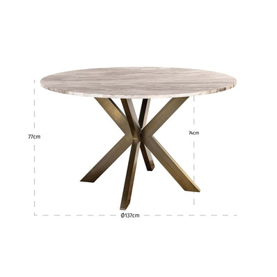 Richmond Interiors Runder Marmor-Esstisch Bottega | ø 140 cm