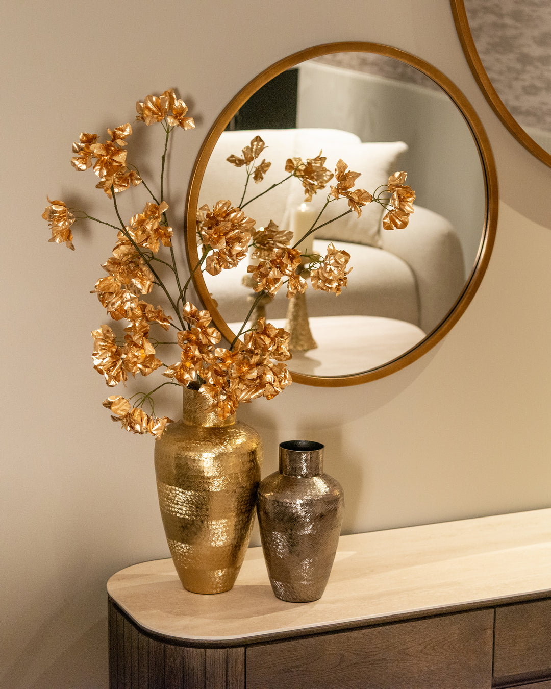 Richmond Interiors Runder Spiegel Maeron Gold