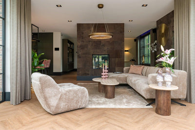 Richmond Interiors Runder Travertine Beistelltisch Douglas | ø 50 cm