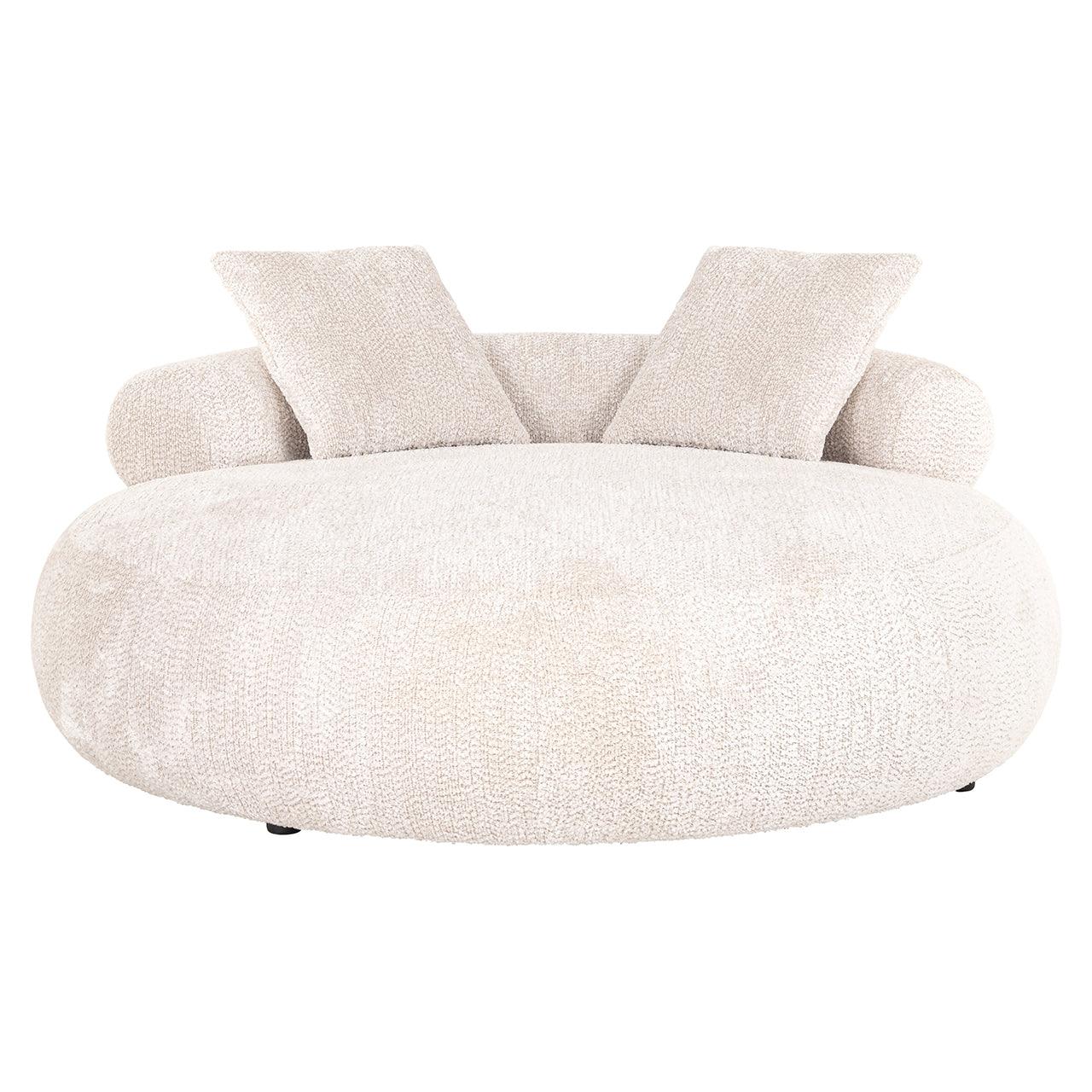 Richmond Interiors rundes Tagesbett Loveseat Tivola cream | ø 165 cm
