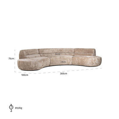 Richmond Interiors rundes Teddy-Sofa Colby | Nature