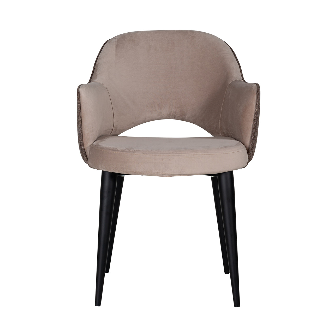 Richmond Interiors Samt-Armlehnstuhl Giovanna | Khaki & Stone