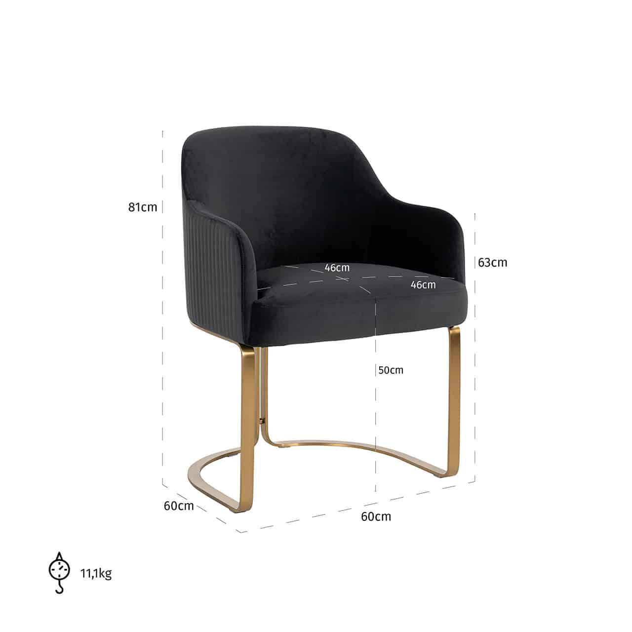Richmond Interiors Samt-Armlehnstuhl Hadley | Anthrazit