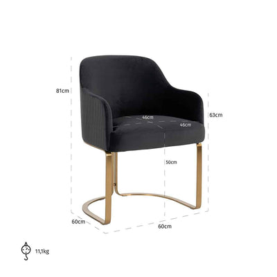 Richmond Interiors Samt-Armlehnstuhl Hadley | Anthrazit