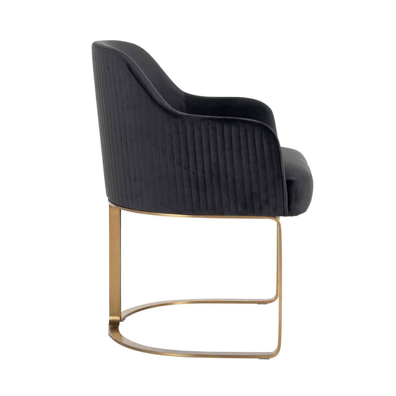 Richmond Interiors Samt-Armlehnstuhl Hadley | Anthrazit