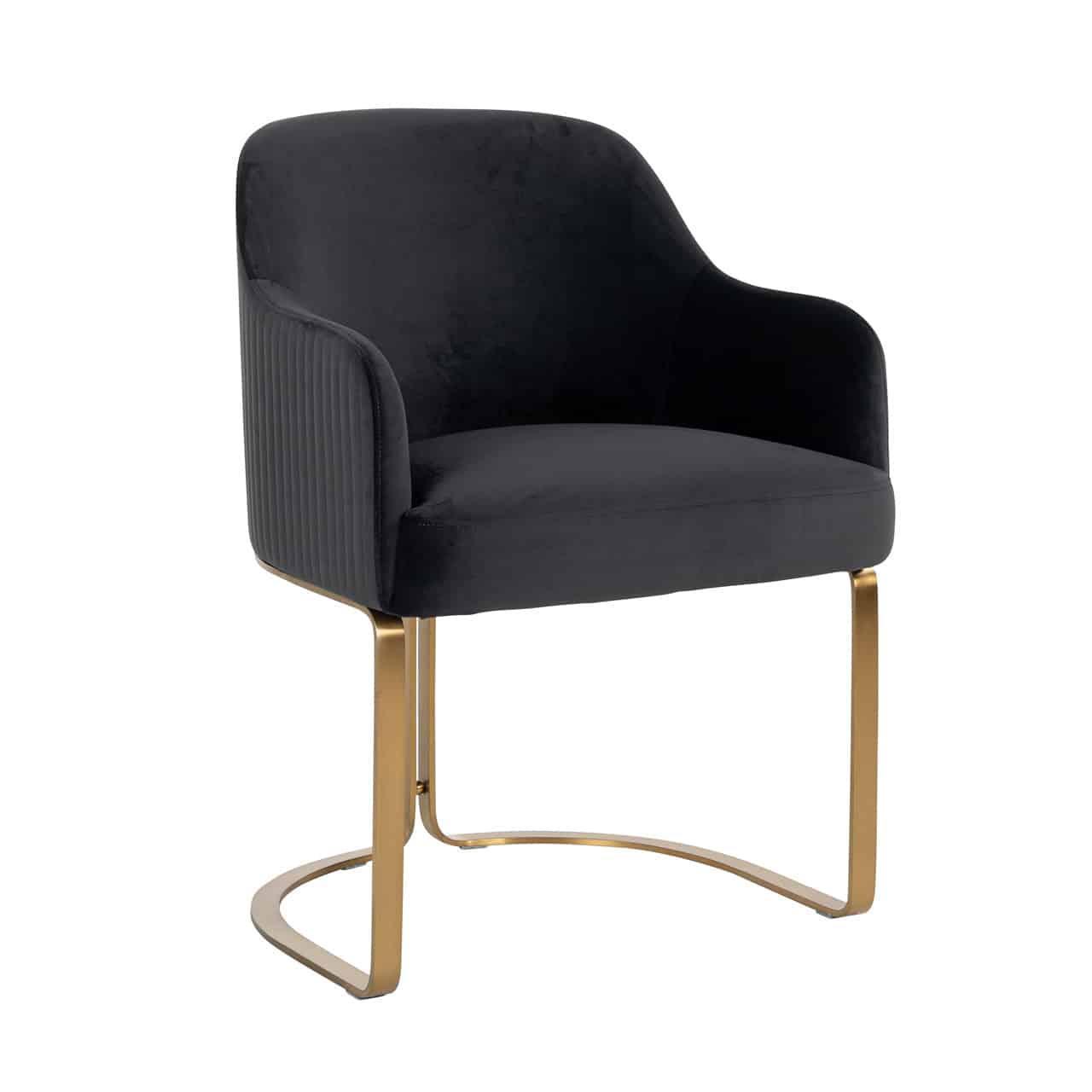 Richmond Interiors Samt-Armlehnstuhl Hadley | Anthrazit