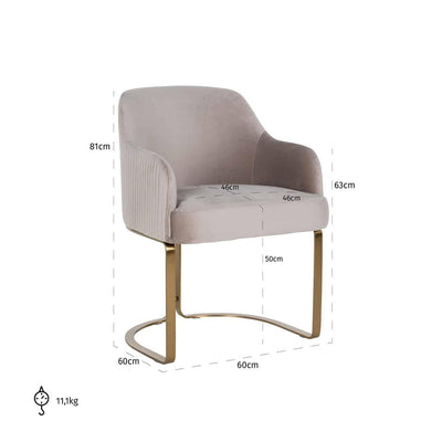 Richmond Interiors Samt-Armlehnstuhl Hadley | Khaki