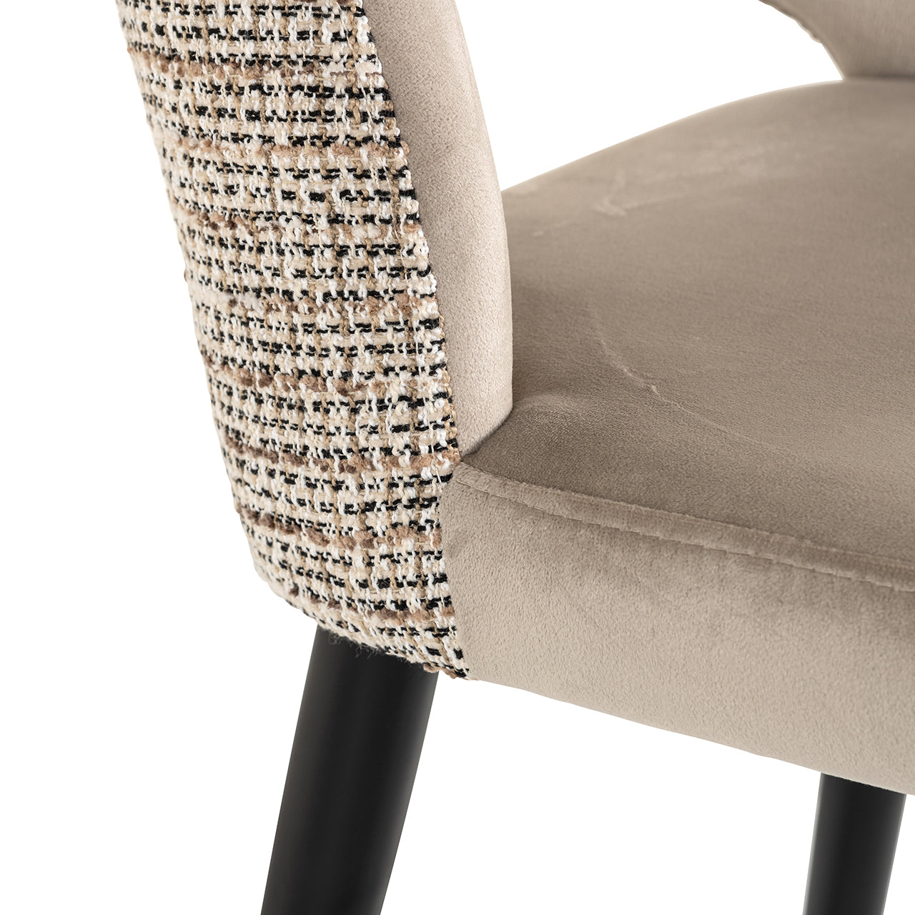 Richmond Interiors Samt-Barhocker Counterstuhl Tabitha | Nature & Khaki
