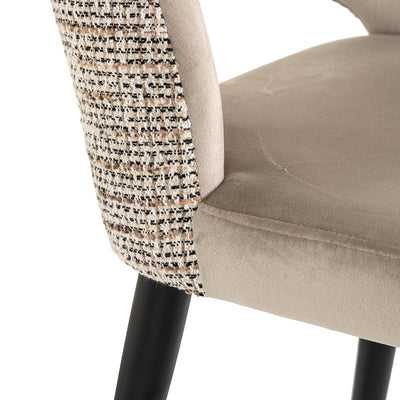 Richmond Interiors Samt-Barhocker Counterstuhl Tabitha | Nature & Khaki