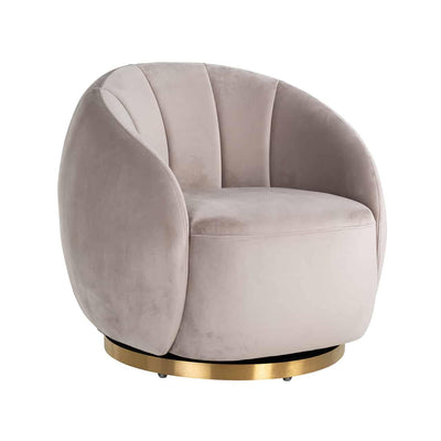 Richmond Interiors Samt-Drehsessel Jago | Khaki