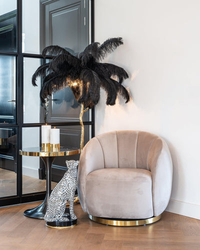 Richmond Interiors Samt-Drehsessel Jago | Khaki