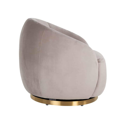 Richmond Interiors Samt-Drehsessel Jago | Khaki