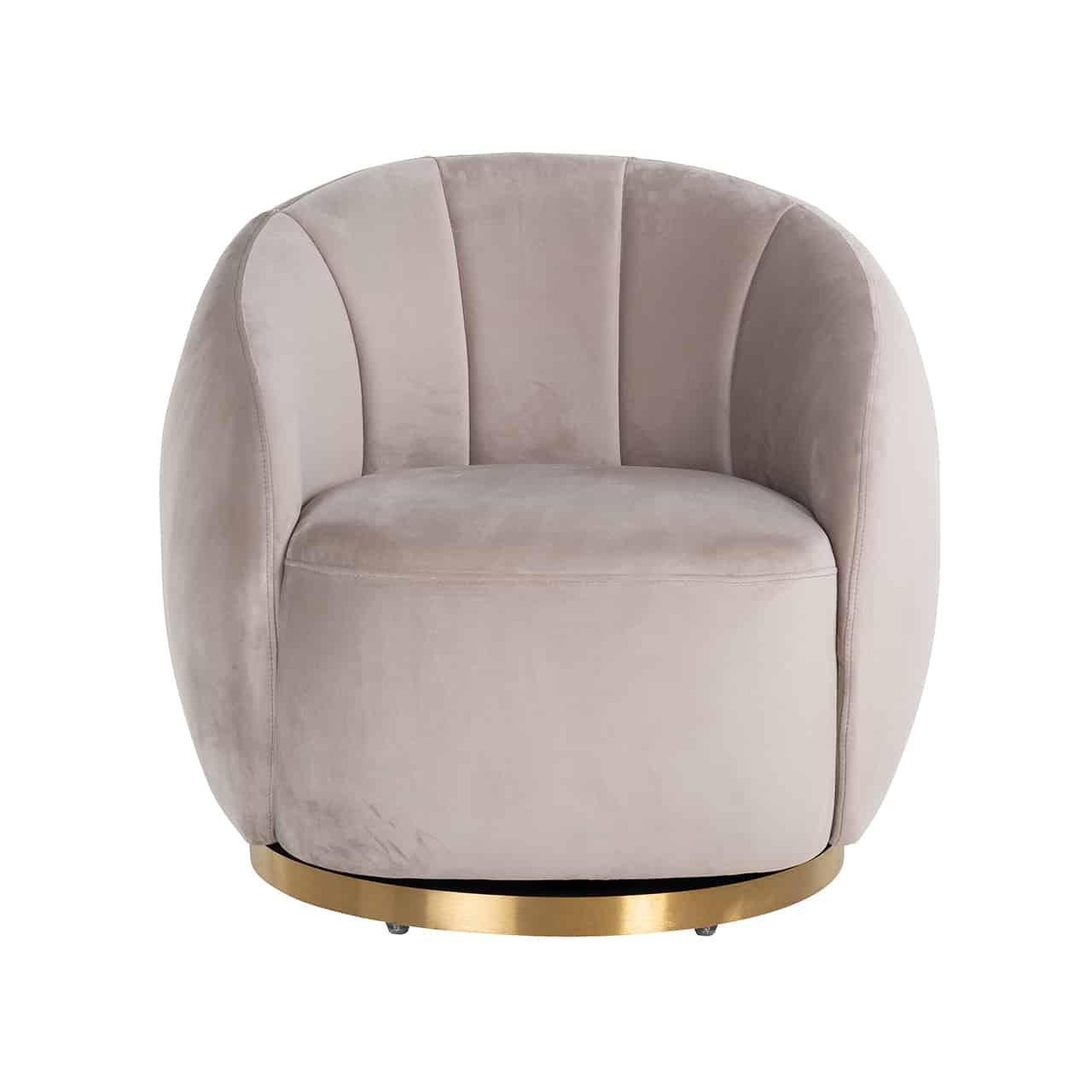 Richmond Interiors Samt-Drehsessel Jago | Khaki