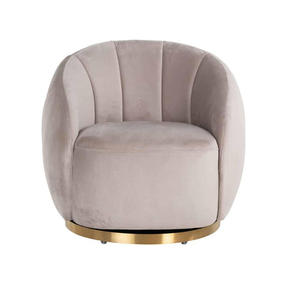Richmond Interiors Samt-Drehsessel Jago | Khaki